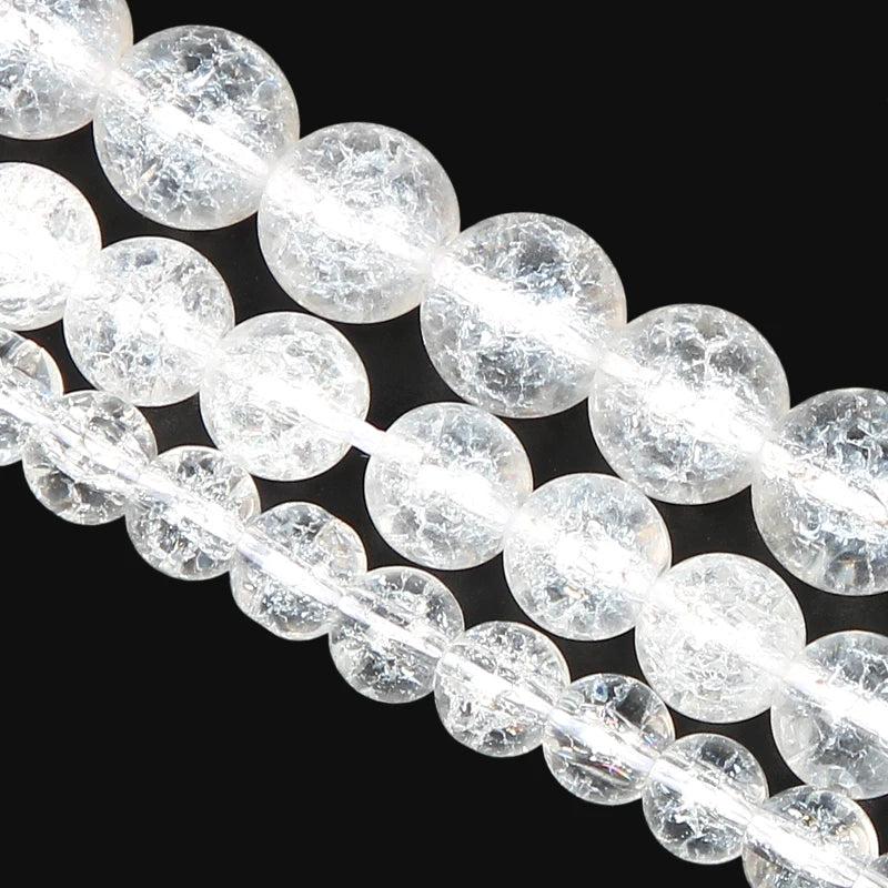 Natural Stone Snow Cracked Glass Loose Bead 4/6/8/10/12MM