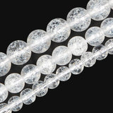 Natural Stone Snow Cracked Glass Loose Bead 4/6/8/10/12MM