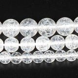 Natural Stone Snow Cracked Glass Loose Bead 4/6/8/10/12MM