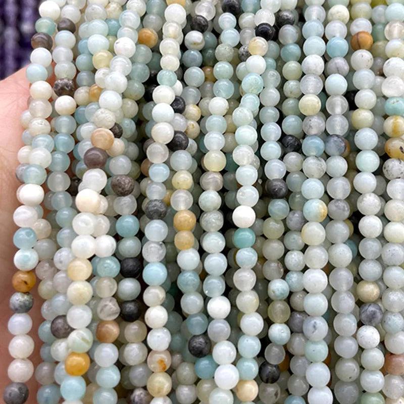 Natural Stone Beads 2 3 4MM Mix Amazonite Round Spacer Bead DIY Jewelry Making