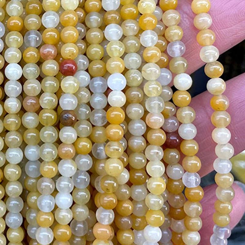 Natural Stone Beads 2 3 4MM Yellow Topaz Round Spacer Bead DIY Jewelry Making