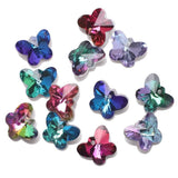 20Pcs Glass Butterfly Beads 14mm Crystal Charms Pendant For DIY Making