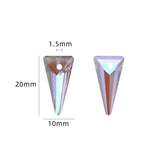 10 Pcs 10X20mm Autria Crystal Glass Long Triangle Pendant Beads