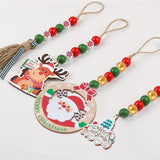 Christmas Wood Bead Garland Reindeer Charms for DIY Making Kit