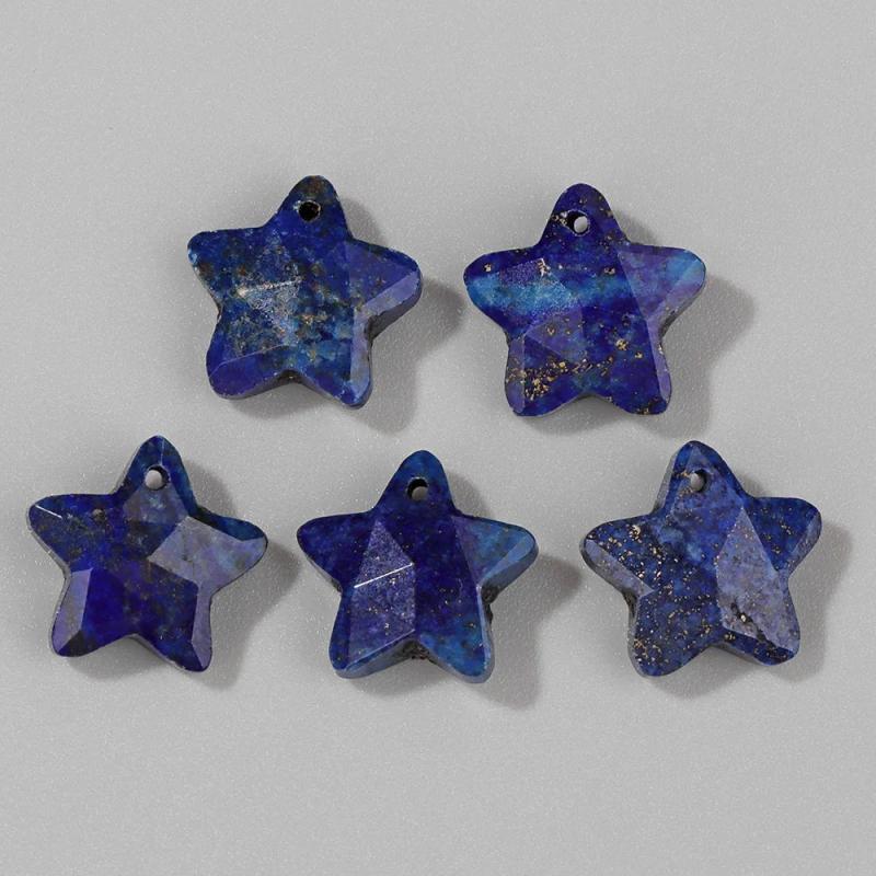 5-Pointed Star Stone Charms Amazonite Labradorite Quartz Pendant