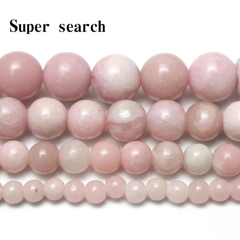 Pink Opal Stone Beads for Jewelry Making DIY Accessories