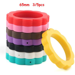 65mm Flower Ring Silicone Beads Circle with hole for Jewelry DIY Charms