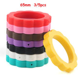 65mm Flower Ring Silicone Beads Circle with hole for Jewelry DIY Charms