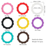 65mm Flower Ring Silicone Beads Circle with hole for Jewelry DIY Charms