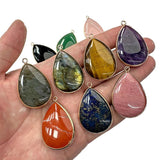 Labradourite Stone Pendant Water Drop Shape Flash Natural Stone For Jewelry