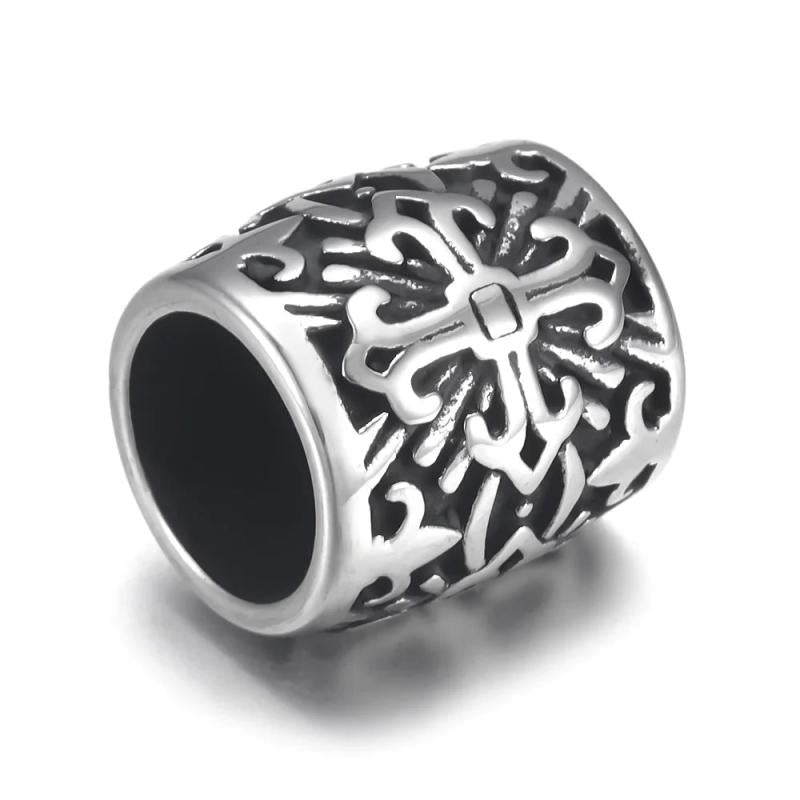 4pcs Stainless Steel Holy Cross 8mm Bead Charms for Leather Bracelets