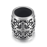 4pcs Stainless Steel Holy Cross 8mm Bead Charms for Leather Bracelets