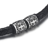4pcs Stainless Steel Holy Cross 8mm Bead Charms for Leather Bracelets