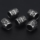 4pcs Stainless Steel Holy Cross 8mm Bead Charms for Leather Bracelets