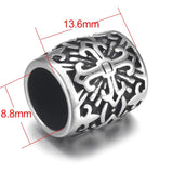 4pcs Stainless Steel Holy Cross 8mm Bead Charms for Leather Bracelets