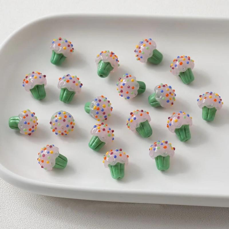 Icecream Bead Lampwork Mushroom Glass Bead DIY Jewelry