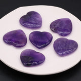 40x40mm Natural Amethysts Beads Heart Shape Big Stone Loose Beads