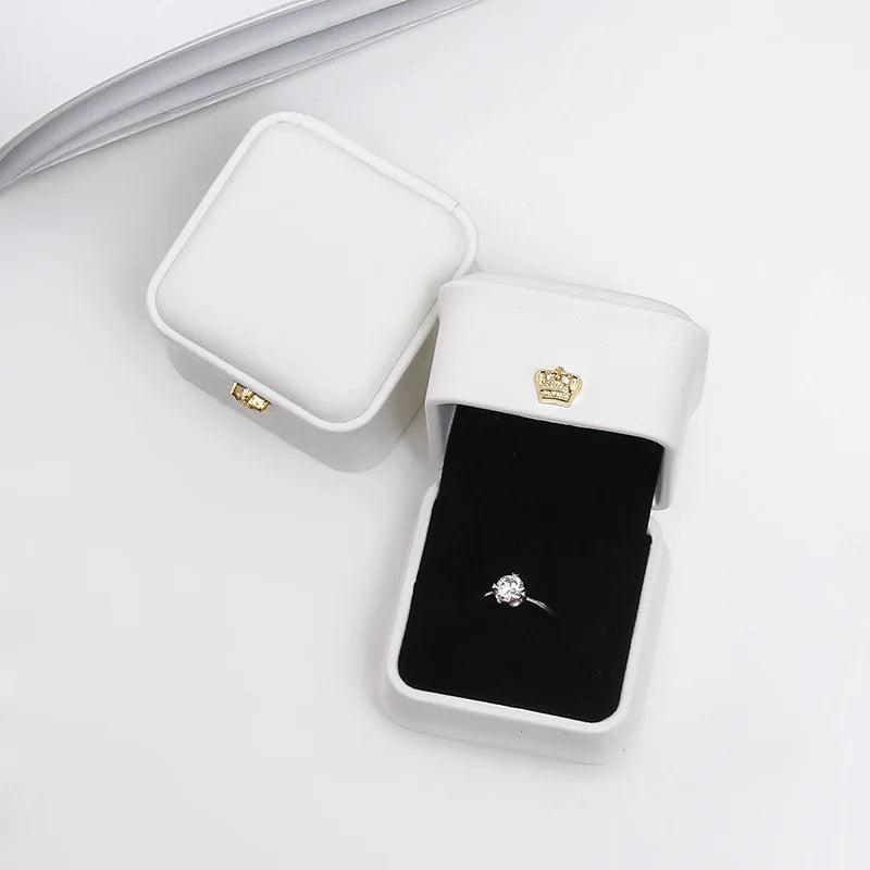 1Pcs Crown Buckle Jewelry Box 5.8x5.8x4.5cm Rose Gold/Navy Blue/Green/White