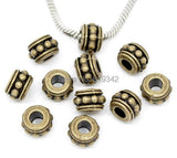 20pcs Antique Bronze Tone Dot Spacer Beads 12x8mm J0418