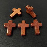 Colorful Gem Cross Beads Charm for DIY Bracelet Necklace