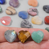 15MM Heart Stone Charm Bead Faceted Crystal Gem for Jewelry Making