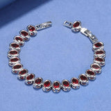 10-Colors Oval Charm Chain Bracelet Adjustable 17.5+3 CM Jewelry Women