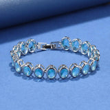 10-Colors Oval Charm Chain Bracelet Adjustable 17.5+3 CM Jewelry Women