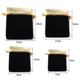 Golden Velvet Bag Drawstring Pouch for DIY Charm Earrings Bracelets