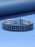 925 Silver CZ Bridal Wedding Bracelet Adjustable Length 18+3 CM