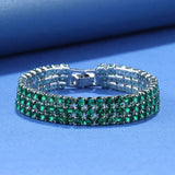 925 Silver CZ Bridal Wedding Bracelet Adjustable Length 18+3 CM
