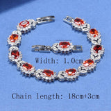 Bridal Wedding 925 Silver Zircon Charm Bracelet For Women