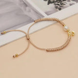 Golden A-Z Letter Freshwater Pearls Bracelet for Women Men