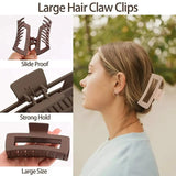 4Pcs Coffee Hair Claw Clips Non-Slip Hairpins Barrette Hair Accessories