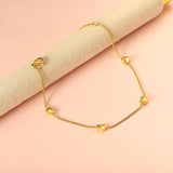 Heart Charms Link Chains Bracelets Stainless Steel For Women Girl Bangle