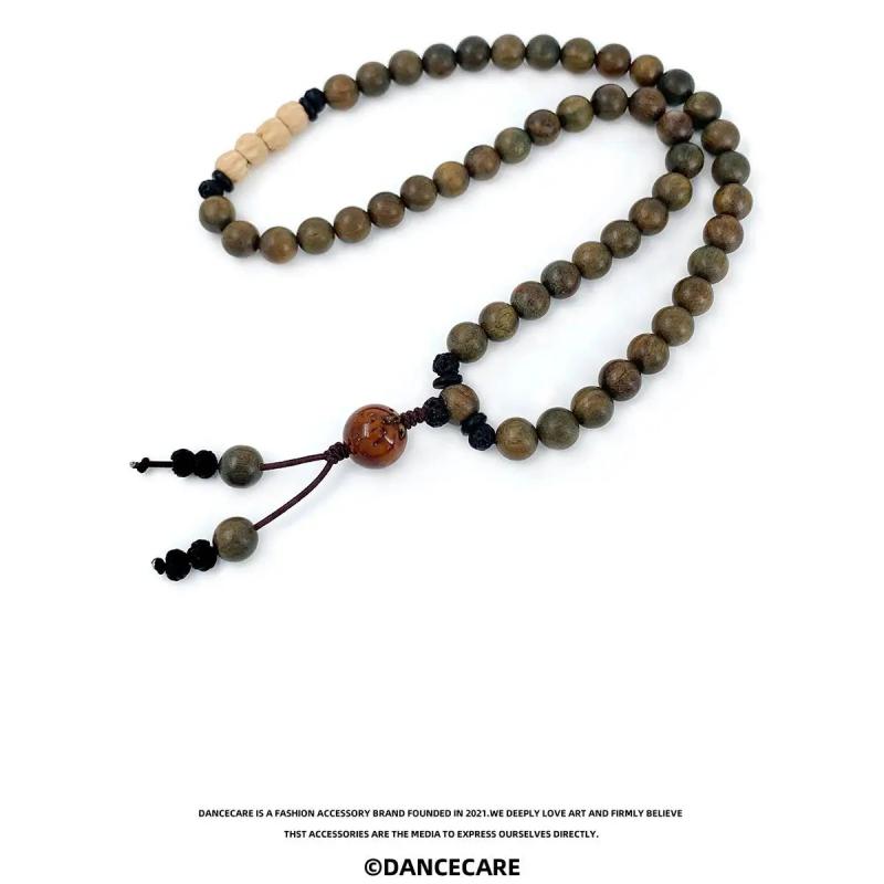Vintage Sandalwood Beaded Bracelet Charm for Women Men Girls