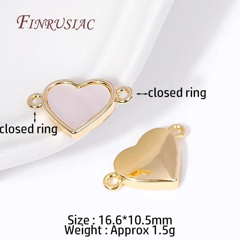 18K Plated Shell Heart Charms Pendants High DIY Jewelry Making