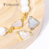 18K Plated Shell Heart Charms Pendants High DIY Jewelry Making
