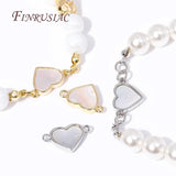18K Plated Shell Heart Charms Pendants High DIY Jewelry Making