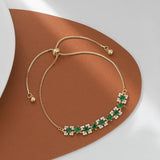 Green Zircon Charm Bracelet - Stainless Steel Bracelet