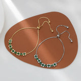 Green Zircon Charm Bracelet - Stainless Steel Bracelet
