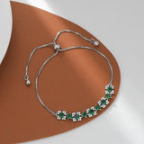 Green Zircon Charm Bracelet - Stainless Steel Bracelet