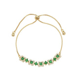 Green Zircon Charm Bracelet - Stainless Steel Bracelet