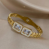 Zircon Stainless Steel Bracelet Silver Charm Bracelet