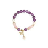 Amethyst Butterfly Charm Bracelet for Women