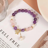 Amethyst Butterfly Charm Bracelet for Women