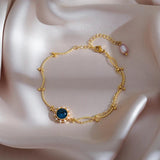 Crystal Pearl Charm Bracelet for Women Stainless Steel Jewelry Gift