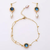 Crystal Pearl Charm Bracelet for Women Stainless Steel Jewelry Gift