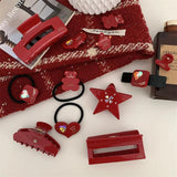 Red Acetate Hair Claw Clip Small Large Crystal Star Clamp Grab Hairpin