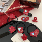 Red Acetate Hair Claw Clip Small Large Crystal Star Clamp Grab Hairpin