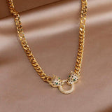 Crystal Leopard Charm Bracelet for Women